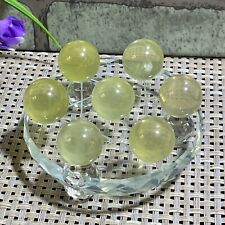 7pcs 19-18mm NATURAL Citrine Crystal sphere ball Orb Gem Stone Gift + base F5 picture
