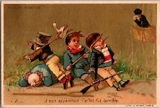 1800s Victorian Trade Card Au Bon Marche Boys Paris France Market French picture