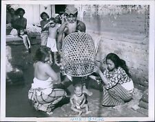 1941 Balinese Ni Randi Placed On Square On Ground Rooster Cage Travel 7X9 Photo picture