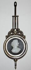 Antique Victorian Lady Cameo Silhouette Glass Kitchen Mantel Clock Pendulum picture