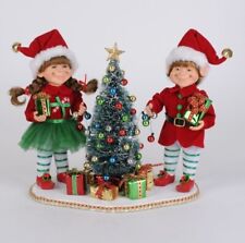 Karen Didion Originals 2 Piece Lighted Tree Trimming Elf Set New picture