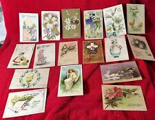 Lot 17 Vintage Antique Assorted Easter Postcards Chicks Bunny Children Flowers + picture