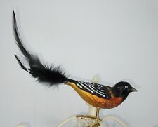 2001 Old World Christmas - ORIOLE - Clip On Blown Glass Bird Ornament with Box picture