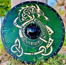 Viking Style Warrior dragon Round Designer Shield With Leather Christmas Shield picture