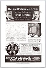 1939~RCA Victor~Victrola U-130~Record Player~Radio~Vintage 30s Print Ad picture