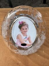 BEAUTIFUL VINTAGE CRYSTAL PHOTO OVAL FRAME 10”by 8”. picture