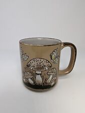 Otagiri 1970s Mushroom & Butterfly Stoneware Brown Speckle Mug  picture