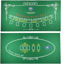 Premium Tabletop Casino Felt Layout for Texas Hold 'em Poker and Blackjack NEW picture