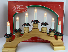 Christmas Classics Traditional Wood Swedish Electric Candlestick Candelabra picture
