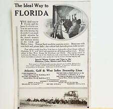 1914 Atlantic Gulf West Indies Steamship Florida Old Cars Beach Photo Print AD picture