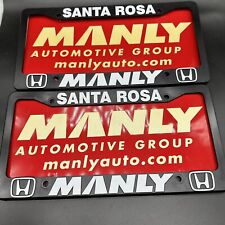 Vtg Santa Rosa MANLY AUTO HONDA DEALERSHIP License plate frame holder lot 2 picture