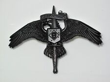 Raider SKULL on MarSoc Legacy Badge Subdued Black Pin US Marine Corps USMC SOCOM picture