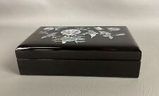 Handmade Lacquered Wooden Trinket Box Mother of Pearl Inlay Made in Vietnam picture