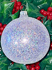 GLITTER BALL Blown Glass GERMANY Christmas Ornament LIGHT PURPLE Excellent picture