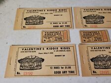 6 Lot Vintage LA Valentine's Kiddie Rides Tickets Carousel Amusement Book Covers picture