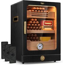Cigar Humidor, LED Lighted Cigar Humidor Cabinet for 100 to 150 Cigars with Hygr picture
