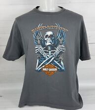 Harley Davidson Motorcycle 2XL T-Shirt Skeleton Mechanic Angel Wings w/ Wrenches picture