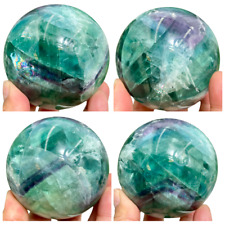 Blue Green Purple Fluorite Sphere Healing Crystal Ball 764g 76mm picture