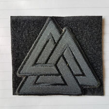 Valknut Triangle Odin Viking Pagan Symbol Hook Patch Swat Acu Gray Badge picture