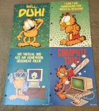 Lot of Four (4) Rare, Vintage Garfield School Pocket Folders. Great Condition picture