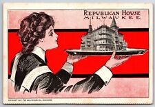 Republican House Milwaukee (Hotel) Advertising Postcard PM 1908 Scarce picture