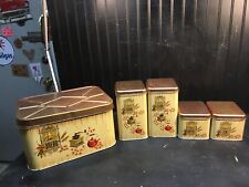 Vintage 1970s Cheinco Bread Box 4pc Canister Set, American Heritage picture