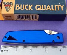 BUCK Knife Made In USA 1998 LIGHTNING 170 Liner Lock Brushed Blue Handles picture