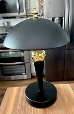 Vintage MCM Metal Atomic Mushroom Flying Saucer Desk Table Lamp UFO Black Gold picture