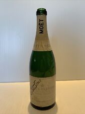 Vintage Moët  Champagne Glass Display Bottle 12” Empty Collectible Autographed picture