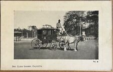 Calcutta India Class Gharry Horse Drawn Carriage Taxi Antique Vintage Postcard picture
