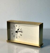 Vintage Hamilton Brass Desk Clock MCM picture