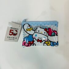 Hello Kitty & CINNAMONRROLL Sanrio Characters 50th Anniversary Flat Pouch picture