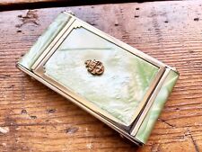 Vintage Girey Green Celluloid Camera Compact Lipstick Rouge WII-US Navy Emblem picture