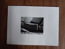 1980 Lincoln Continental Dealership Advertising Brochure picture