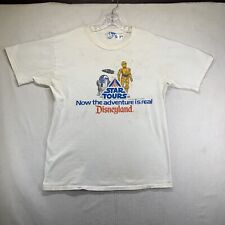 Vintage 1986 STAR WARS Star Tours Disneyland T Shirt Medium BOXY Worn picture