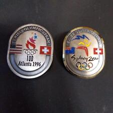 Atlanta Sydney Olympics Swiss Team Pin Badge 2 Pieces picture