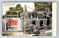 Moores Hill IN-Indiana, Laying The Corner Stone New College Vintage Postcard picture