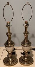 Pair Vintage Brass Stiffel  ~ Hollywood Regency Design Table Lamps, 3 Way Bulb picture