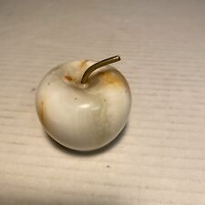 Vintage Marble or Granite Apple With Brass Stem picture