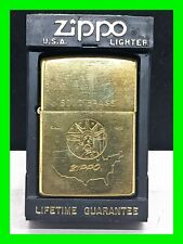 Vintage Solid Brass Zippo Lighter ~ Lady Liberty America w/ Box ~ Excellent Cond picture