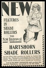 1897 Hartshorn Shade Roller Victorian Window Girl Cat Kittens Pinafore Ad 8937 picture