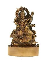 Saraswati Idol Sarasvati Statue Hindu Goddess Murti 6.5 Cm Height Energized picture