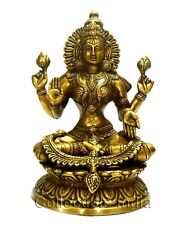 Brass Mata Laxmi Goddess Statue Hindu Wealth Goddess Idol Diwali Puja 9