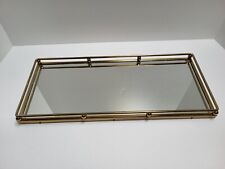 Vintage Antique Brass and Glass Vanity Tray picture