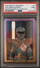 1994 Mighty Morphin Power Rangers The Green Ranger Power Foil #37 MINT PSA 9 picture