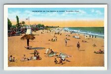 FL-Florida, Relaxing On The Beach In Midwinter Vintage Souvenir Postcard picture