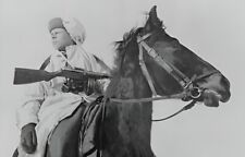 Vtg B&W Scout on Western Front USSR Horseback Gun Photo picture