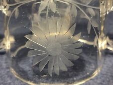 Sugar Bowl Wheel Cut Crystal Flower Vintage  picture