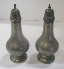 Vintage Wallace Pewter Salt & Pepper Shakers Marked P1060 picture