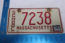 Massachusetts License Plate Tag MA 1981 81 School 7238 #2 picture